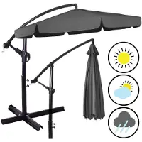 Springos Premium Sonnenschirm XXL Ø 350 cm Ampelschirm mit Kurbel inkl. Hülle | Wasserdicht drehbare Gartenschirm Sonnenschutz Terrasse Garten