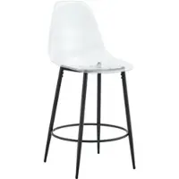 MODFU 2er-Set Barhocker mit schwebendem Design,Esszimmerstuhl Transparente mit 66 cm Sitzhöhe,Bürostuhl,Küchenstuhl mit schwarzen Metallbeinen,Gummifüße und Fußablage