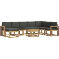 vidaXL Outdoor-Sofagarnitur 9 Stk. Weiß und Anthrazit