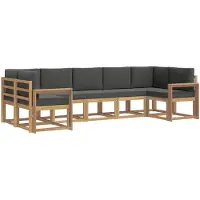 vidaXL Outdoor-Sofagarnitur 7 Stk. Weiß und Anthrazit