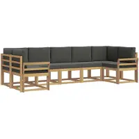 vidaXL Outdoor-Sofagarnitur 7 stk. Weiß und Anthrazit
