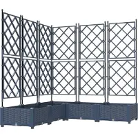 vidaXL Garten-Pflanzgefäß 5 pcs Grau 120 x 120 x 125,5 cm Kunststoff