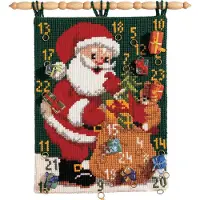 Vervaco Kreuzstich Wandbehang "Adventskalender", Stickbild vorgezeichnet