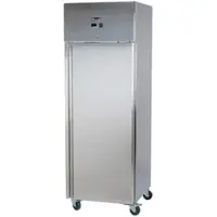 Romux Kühlschrank mit 1 Tür 68 cm mit Umluftkühlung | Gastro Kühlschrank aus Edelstahl mit 430 L Kapazität - 3 Einlegeböden und 480 W