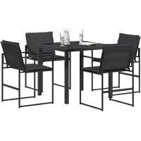 vidaXL Garten Essgruppe 5 Stk. Schwarz und Dunkelgrau