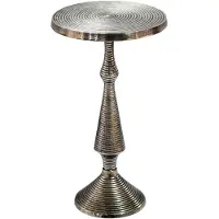 FineBuy Beistelltisch Alu Silber 30cm Metall Couchtisch Wohnzimmertisch Dekotisch Tisch