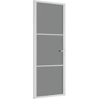 vidaXL Innentür 76x201,5 cm Weiß ESG-Glas und Aluminium