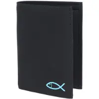 OXMOX Geldbörse New Cryptan RFID Protect Kombibörse Freedom Fish Print Cyan Black schwarz