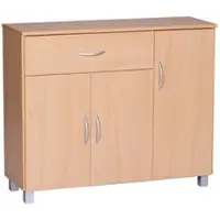 FineBuy Sideboard JERRY Buche mit 1 Schublade & 3 Türen 90 x 75 x 30 cm | Design Kommode aus MDF | Anrichte Flur-Schrank mit Griffen