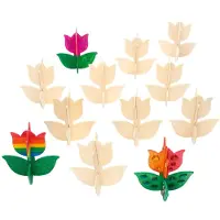 Colorations Holz Bastelset Tulpe - Kreatives Spielzeug Set von 12