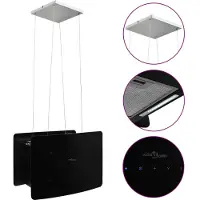 vidaXL Hängende Inselhaube Touch-Sensor LCD Gehärtetes Glas