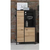 Forte Highboard HIGH ROCK 2+1 Türen Riviera Eiche Optik / Schwarz, von