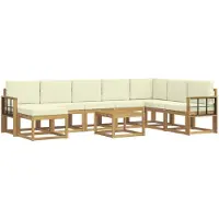 vidaXL Outdoor-Sofagarnitur 9 Stk. Weiß und Creme