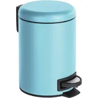 Wenko Treteimer Mod. Leman 3 Liter mit herausnehmbarem Einsatz aus lackiertem Stahl stilvolles Design Maße 17 x 25 x 22,5 cm Farbe Hellblau matt