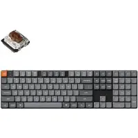 Keychron K5 Max, Volle Größe (100%), Verkabelt & Kabellos, USB + RF Wireless + Bluetooth, Mechanischer Switch, RGB-LED, Schwarz, Grau
