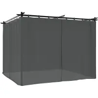 vidaXL Pavillon mit Vorhängen Anthrazit 3x3 m Stahl