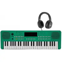 Gear4Music VISIONKEY-2 Tragbares Keyboard mit 49 Tasten Grün Bundle mit Kopfhörer