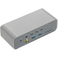 Targus DOCK230EUZ, Kabelgebunden, Thunderbolt 5, 140 W, 3,5 mm, 2500 Mbit/s, Silber