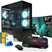 SYSTEMTREFF Gaming Komplett PC - Ryzen 7 7700 - Nvidia GeForce RTX 5070 TI 16GB - 32GB DDR5 - 1TB NVMe - Gaming Monitor 69 cm (27 Zoll) WQHD 180Hz