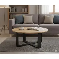 Designimpex Design Couchtisch DA-333 rund Wohnzimmertisch Tisch 86 x 42 cm