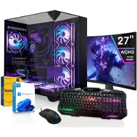 SYSTEMTREFF Gaming Komplett Set - Ryzen 7 7800X3D - Nvidia GeForce RTX 5080 16GB - 32GB DDR5 - 2TB NVMe - Gaming Monitor 69 cm (27 Zoll) WQHD 180Hz - PC