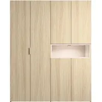 Masseno Drehtürenschrank BALYR 161,2/202/58cm 6-türig Helle Eiche