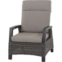 Siena Garden Loungesessel CORIDO, Aluminium Anthrazit / Gardino-Geflecht Charcoal Grey / Kissen 100 % Polypropylen Taupe meliert