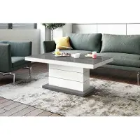 Designimpex Design Couchtisch Tisch H-333 höhenverstellbar ausziehbar Esstisch