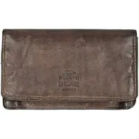 Bear design Damen Geldbörse 14 Kartenfächer Portemonnaie Geldbeutel Leder braun CL782-brown