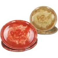 MamboCat 6tlg Set Perfetto Pizzateller Ø31,5 cm Porzellan Rot Gelb Servier-Platte groß
