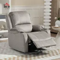 SUGIFT Relaxsessel mit Fußstütze und Liegefunktion, inkl. Getränkehalter, bis 150 kg, Mikrofasertuch, Schaumstoff, 87 x 95 x 102 cm