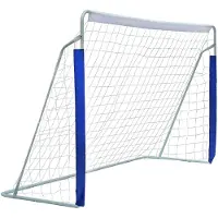 Zimilo Fußballtor 244 x 152 x 91 cm, klappbar mit Netz, Tragetasche, Stahlrahmen, Bodenheringen, Nylonnetz, für Jugend, Erwachsene, Training, Blau