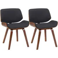 CLP Esszimmerstühle 2er Set Beverley mit Stoffbezug Polsterstühle in Walnussoptik walnuss/schwarz