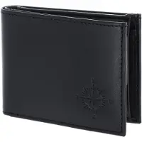OXMOX Leder Geldbörse Leather RFID Protect Pocketbörse Windrose 2.0 Embossed Black schwarz