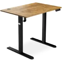 Di volio Schreibtisch BARGA höhenverstellbar elektrisch 88x60 cm – braun, ergonomischer Bürotisch, platzsparender Stehtisch mit Memory-Funktion