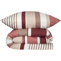 Schiesser Bettwäscheset Rexo | Renforcé | 2-teilig | Streifenmuster | 100% Baumwolle | Weich und glatt | YKK-Reißverschluss |  GREEN | 155x220 cm + 80x80 cm | Altrosa