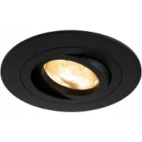 Beneito Faure Ein LED-Einbaustrahler, 50 mm, GU10, 360° verstellbar, 45° Neigung, mattschwarz, Schutzart IP20 -