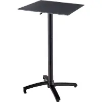 Oviala Hoher Gartentisch 60x60 cm neigbar schwarze Laminatplatte - Opéra