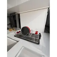 Hermia Concept , Hochwertiger Geschirrständer aus 100% Metall, 47 x 31 x 11 cm | Stärke: 2,5-5 mm | Chrom-Finish | Ideal für moderne Küchen, elegant und funktional.