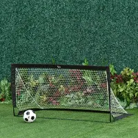 SUGIFT Fußballtor 2er Set faltbar, Fußballtore wetterfest Stahl PE-Netz, mit Tragetasche, Schwarz | 183 x 90 x 90 cm | 3,3 kg | pulverbeschichtet