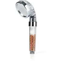 Easymaxx 05206, Handduschbrause mit Kopf, Silber, Transparent, Acrylnitril-Butadien-Styrol (ABS), Edelstahl, Zimmerdecke, Box, 220 g
