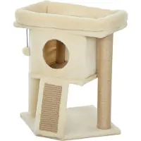 Northio Kratzbaum mit Jute-Kratzmatte, Bett, Spielball, Beige