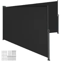 TecTake Doppel-Seitenmarkise 200 x 600 cm ausziehbar, mit Aufrollmechanismus