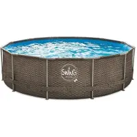 Mountfield ELITE – Pool mit Korbgeflechtrahmen – 5,49 x 1,22 m dunkles Korbgeflecht (Doppelrattan)