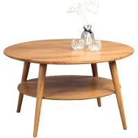 Massivart Couchtisch Wildeiche massiv geölt rund 80 x 80 cm - STELLA