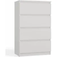 Top E Shop M4 60 Kommode Malwa Weiß 4 Schubladen Schrank für Wohnzimmer Schlafzimmer Home Office