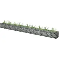 Markenlos Gabionen-Hochbeet aus verzinktem Stahl 360×30×30 cm, Pflanzkübel, Kräuterbeet, Hochbeet-Kit, Pflanztrog, Vertikalbeet, Pflanzgefäße