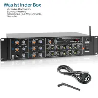 Pyle Mischverstärker, 8-Kanal Bluetooth HiFi Verstärker/Endstufe 4000W mit Mikrofon mit Talkover, RCA, USB, AUX für Lautsprecher, Karaoke