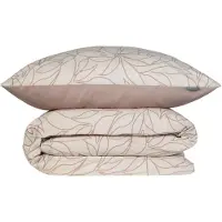 Schiesser Bettwäscheset Leaves | Floral | Renforcé | 2-teilig | 100% Baumwolle | Angenehm weich & glatt | YKK-Reißverschluss | 135x200 cm + 80x80 cm | Taupe