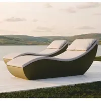 Casa Padrino Luxus Gartenliege Matt Grün / Grau 180 cm - Hotel & Garten Möbel